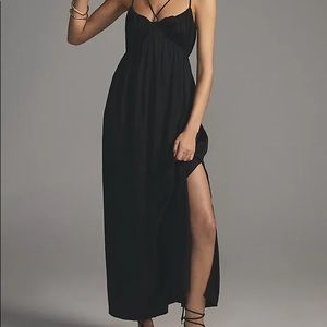 Anthropologie Halter Side-Slit Maxi Dress
